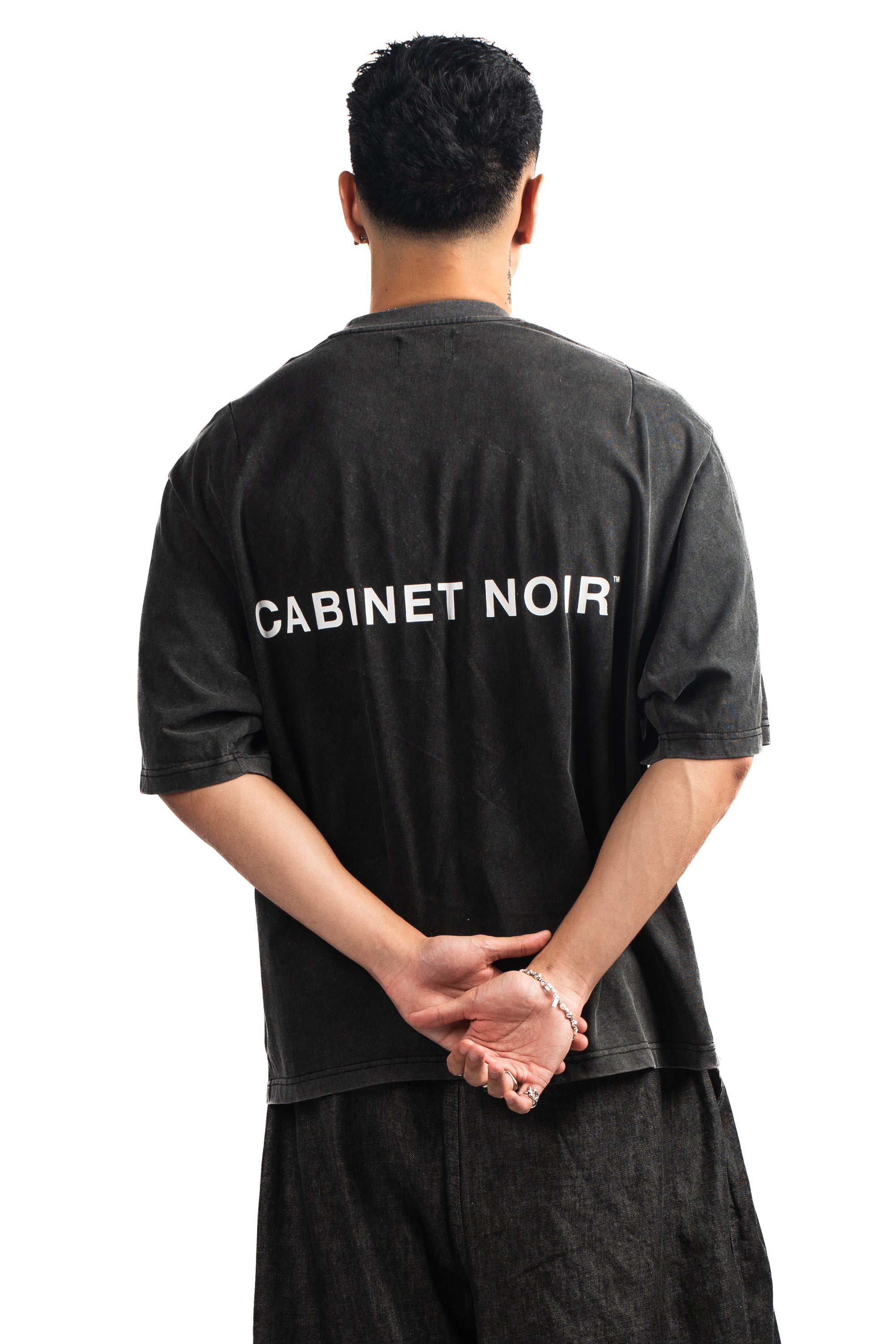CABINET NOIR X BOBABOBA BLACK OVERSIZED SHIRT 260GSM