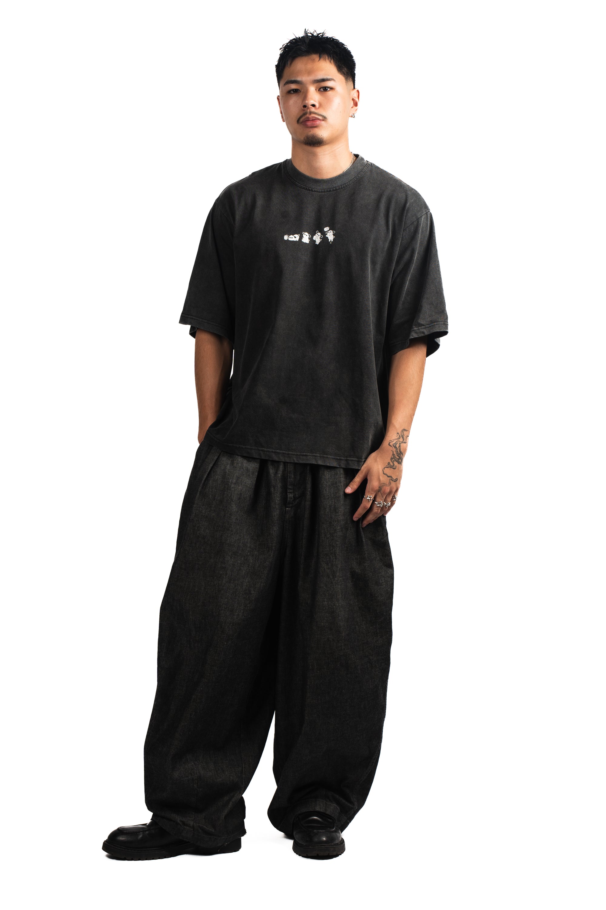 CABINET NOIR X BOBABOBA BLACK OVERSIZED SHIRT 260GSM